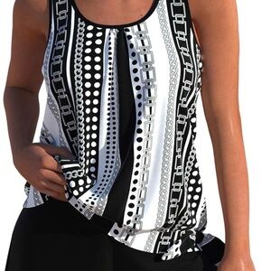 Stylish Black and White Tankini